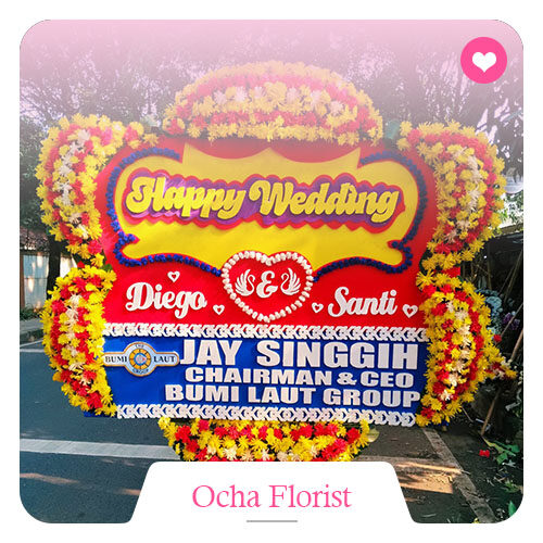 Bunga Papan Happy Wedding